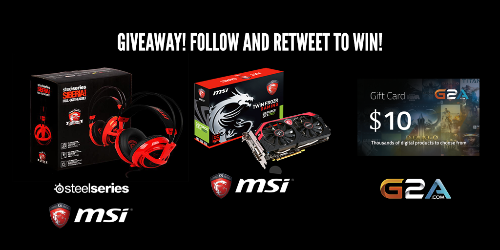 BEATesports's tweet photo. #Giveaway @Steelseries SiberiaV2 MSI ed @MSICanada GTX-760 GPU &amp; @G2A_com GC. Follow &amp; RT 2win http://t.co/d2XcBgX3bf http://t.co/LZFzNUw4y3