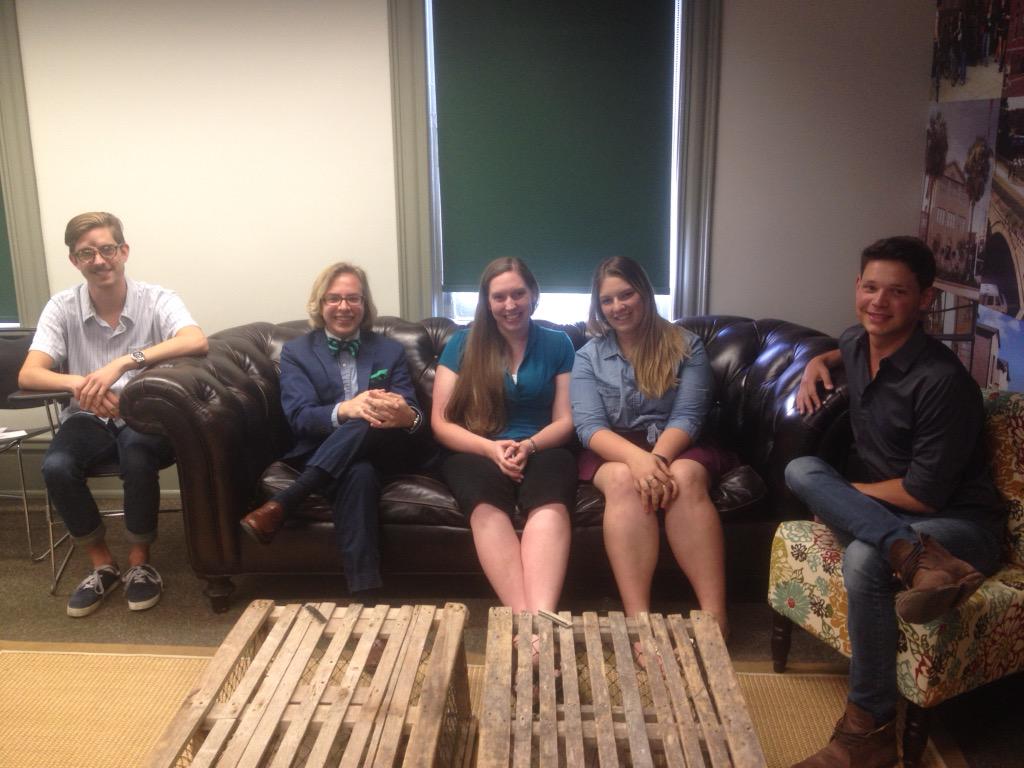 SPAatSCAD's tweet photo. SPA Board members Davis, Derek, Jamie, Maggie, and Eli just recorded a podcast with Jason Church from @ncptt! http://t.co/Dvp5cwgMAj