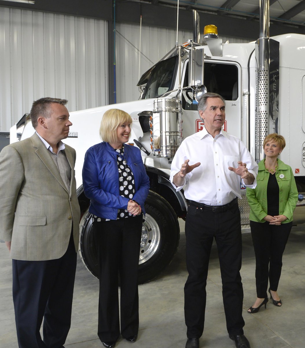 JimPrentice's tweet photo. At @rcmtransport w/ @darcymyk @CMoore4RDCounty @ElectKerryTowle speaking about importance of a stable economy #abvote http://t.co/I2i9spYpcq