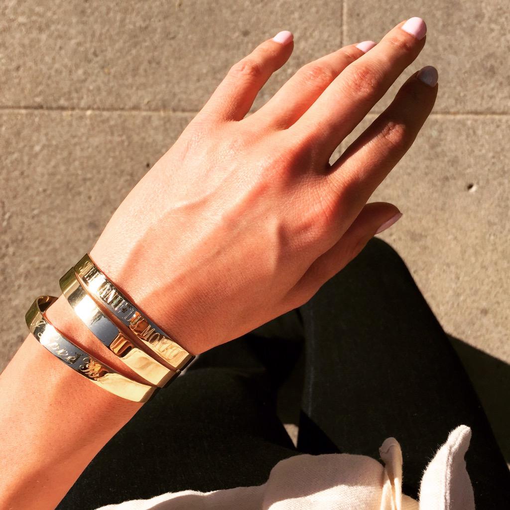 Zoelevjewelry's tweet photo. Feeling this arm party for the weekend🔛 #NEW #engravedcuff #Friday #LettersbyZoe http://t.co/i7AOORbVlA