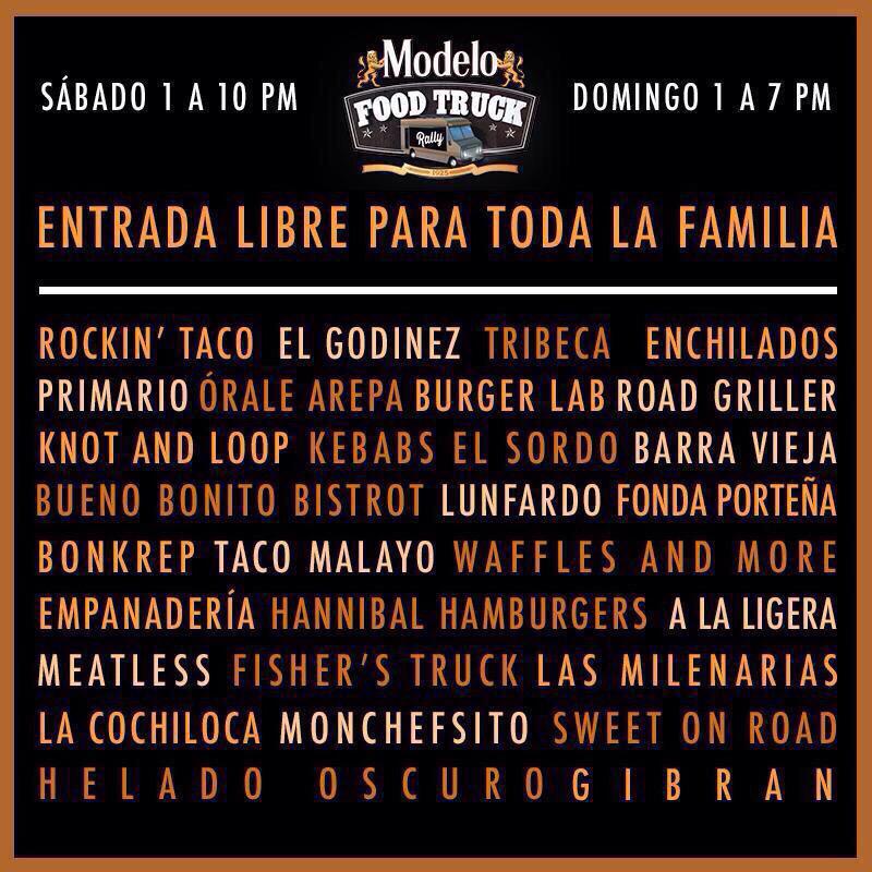 RoadGriller's tweet photo. #NaturalBornGrillers... Qué opinan del #LineUp que nos acompañará mañana en el @FoodTruckBazar de @CervezaModeloMX 👌🏼 http://t.co/VRuCFyclQW