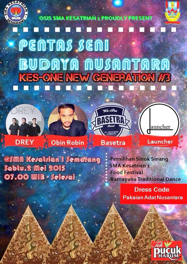 Kita bakal perform di SMA KESATRIAN 1 SEMARANG siang ini yaa.... Dateng yok :D