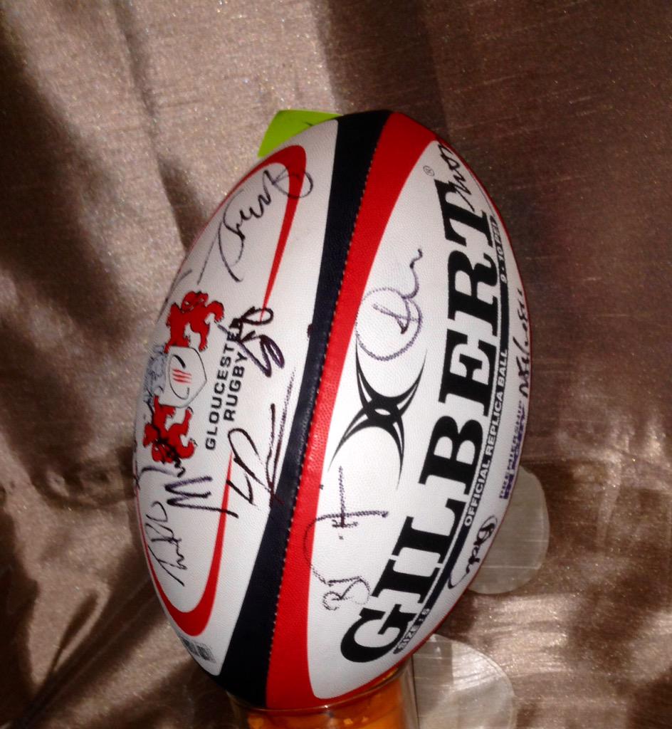 CanonFromeCycle's tweet photo. Signed @gloucesterrugby Ball for Sunday's Charity Ball. @smatrust @CanonFromeCC #Ledbury2MonteCarlo http://t.co/JzOFTUlpqp