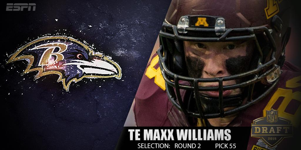 ESPNNFL's tweet photo. The Ravens get their tight end selecting Maxx Williams from Minnesota.

#BALpick http://t.co/La1ullY9V6
