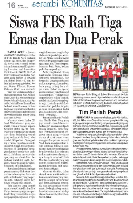 OSISFatihPutri's tweet photo. 2 emas dan 1 perak untuk Fatih Putri pada I-Envex 2015 di UniMap 17-19 April '15 #sorryforthelatepost http://t.co/OpP4gYhDrl