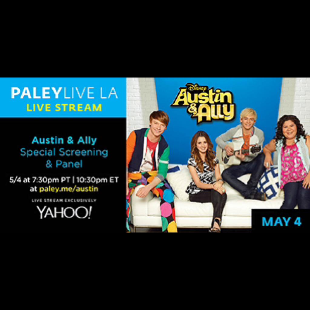 DisneyBrandTVPR's tweet photo. Monday’s #AustinAndAlly @paleycenter Live Stream viewable via @YahooLive 7:30pmPT/10:30pmET: http://t.co/k1str87G4m http://t.co/KYuxkl9FlX