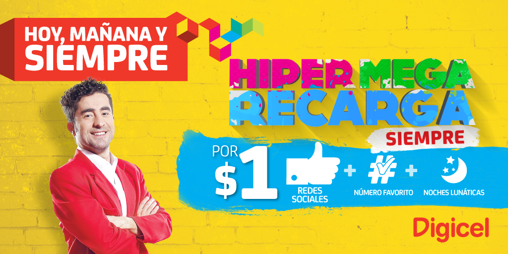 Digicel_elSV's tweet photo. ¡La Híper Mega NO PARA! Corre a recargar desde $1 y disfruta de todos sus beneficios GRATIS: http://t.co/Bn1U9E5ZAa http://t.co/UwLYXuEapZ"
