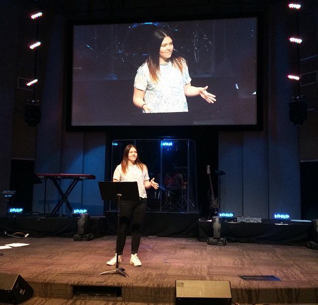 SBInternships's tweet photo. @Saddleback College Ministry intern @delparent teaching last night at @SaddlebackCM. Way to go, Delaney! http://t.co/pUL9C4F4YL