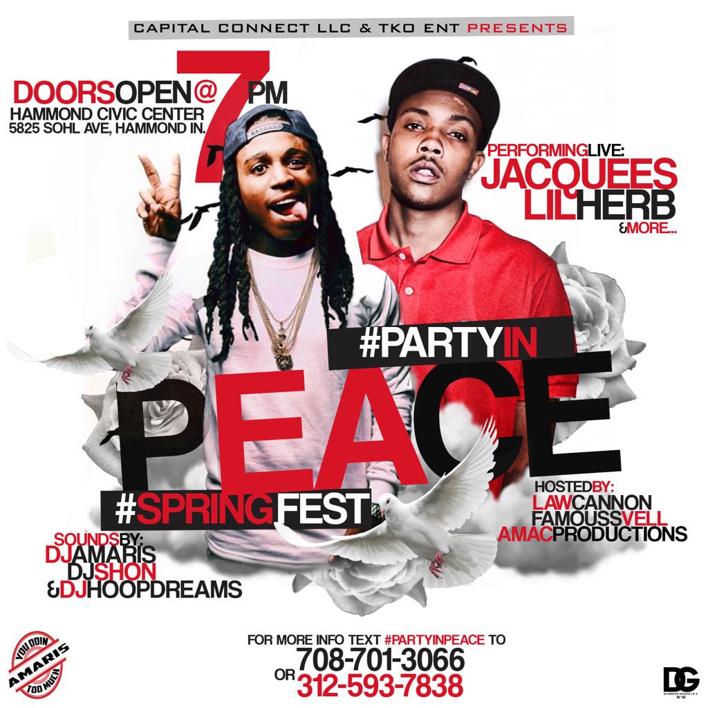 Butter_Mane's tweet photo. Limited Pre-Sales Left
#PartyInPeace2 May 8th @ The #HammondCivicCenter
#CapitalConnectLLC
https://t.co/XJTqKUKQRj http://t.co/hGZEQn3JRD