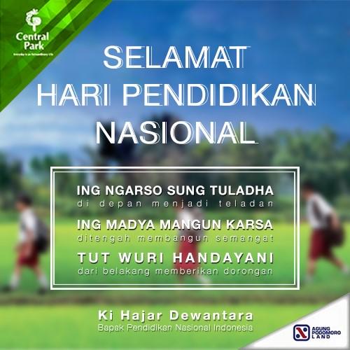CentralParkMall's tweet photo. SELAMAT 
HARI PENDIDIKAN NASIONAL
Tut Wuri Handayani http://t.co/3GTYo4BClP