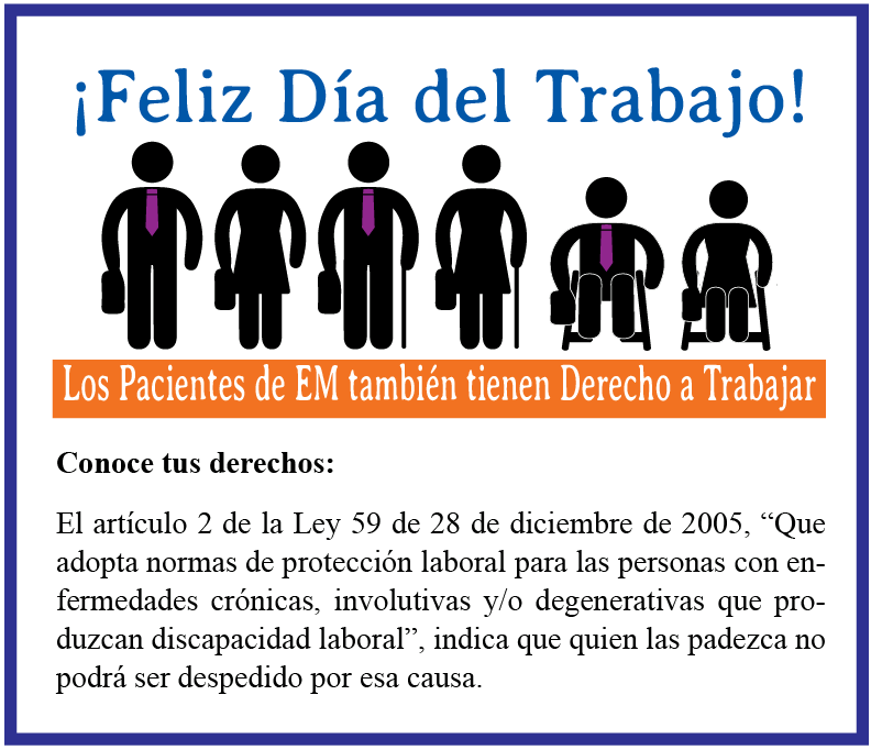ANPEMUFA's tweet photo. ANPEMUFA les desea feliz día del trabajador! Los pacientes de EM tambien tenemos derechos. Conocelos. http://t.co/KG52o6ObhB