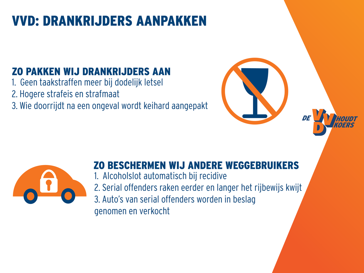 VVD's tweet photo. Geen drankrijders meer op de weg! @BarbaraVVD komt met een plan om dat voor elkaar te krijgen http://t.co/HZVMvmrdhj http://t.co/qs6rFvkTPy