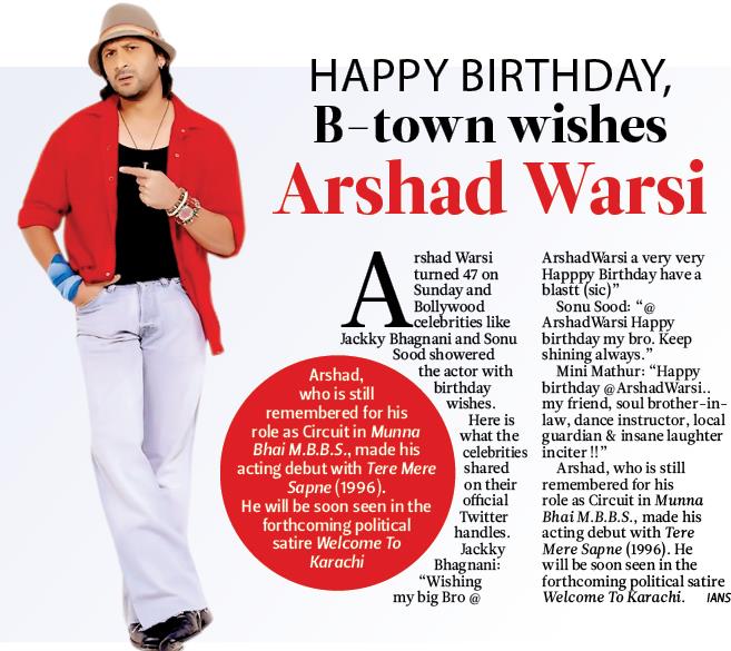  Daily Post India Epaper at 20th April \" Happy Birthday B-Town wishes Arshad Warsi\" 