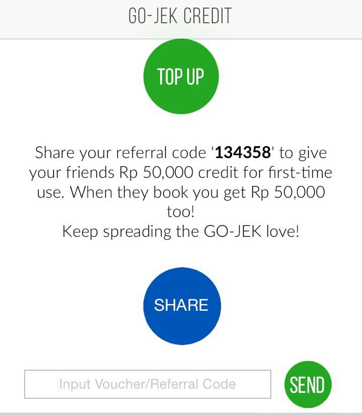 bebekginyo's tweet photo. Jangan lupa masukkan referral code di Go-Jek: 134358 supaya kamu bisa dapat credit Rp. 50.000 untuk pemesanan pertama http://t.co/RYouStgZki