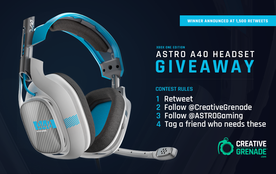 CreativeGrenade's tweet image. Astro A40 Headset (XB1 Edition) giveaway! Please see photo for content rules. Be sure to follow @ASTROGaming. GLHF!