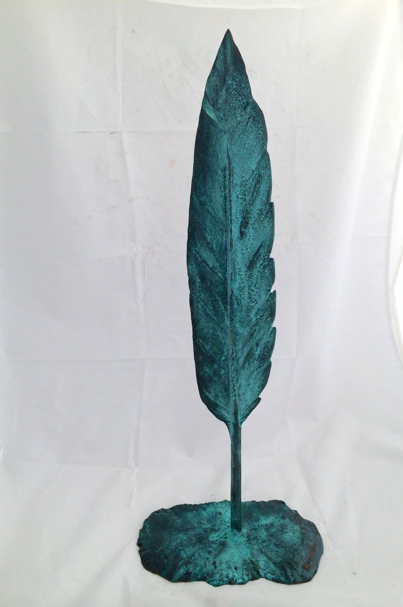 Small feathers .. Patinated Silicon Bronze .. Brett Rangitaawa, 2015