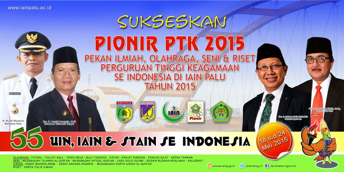 IAINPalu's tweet photo. Sukseskan PIONIR VII di Palu 17-24 Mei 2015 @Kemenag_RI @lukmansaifuddin http://t.co/qxBU5ECLb9