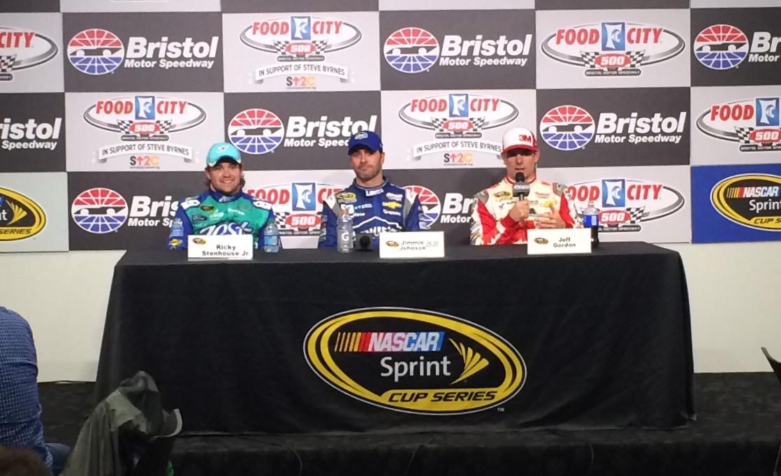 RFK17Team's tweet photo. After his fourth place finish, @StenhouseJr is in the media center. Great bday gift for Jack! http://t.co/NTkUgwkFVD