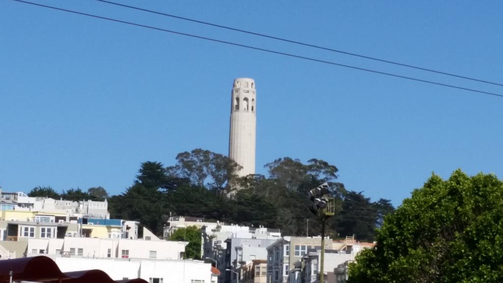 lanebeougher's tweet photo. Walking back to hotel from Fisherman's Wharf, @TJGottwalt and I stopped to admire Coit Tower. #CSIACADEMIES http://t.co/n5UqOwZtRb