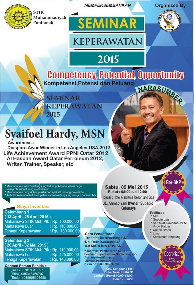 yukk teman" Se-profesi keperawatan ikutan seminar ini ,terbuka kesempatan untuk konsultasi langsung loh :)
hub CPny