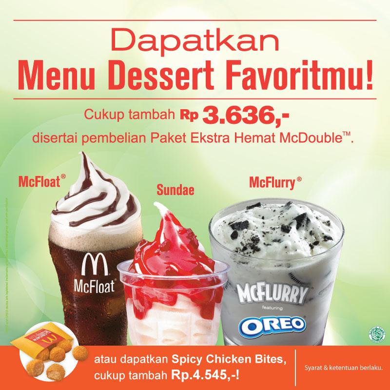 McDonalds_ID's tweet photo. Dessert mana yang pas menemani kamu menikmati Paket Ekstra Hemat McDouble nih, McDers? http://t.co/kOznVG8lft