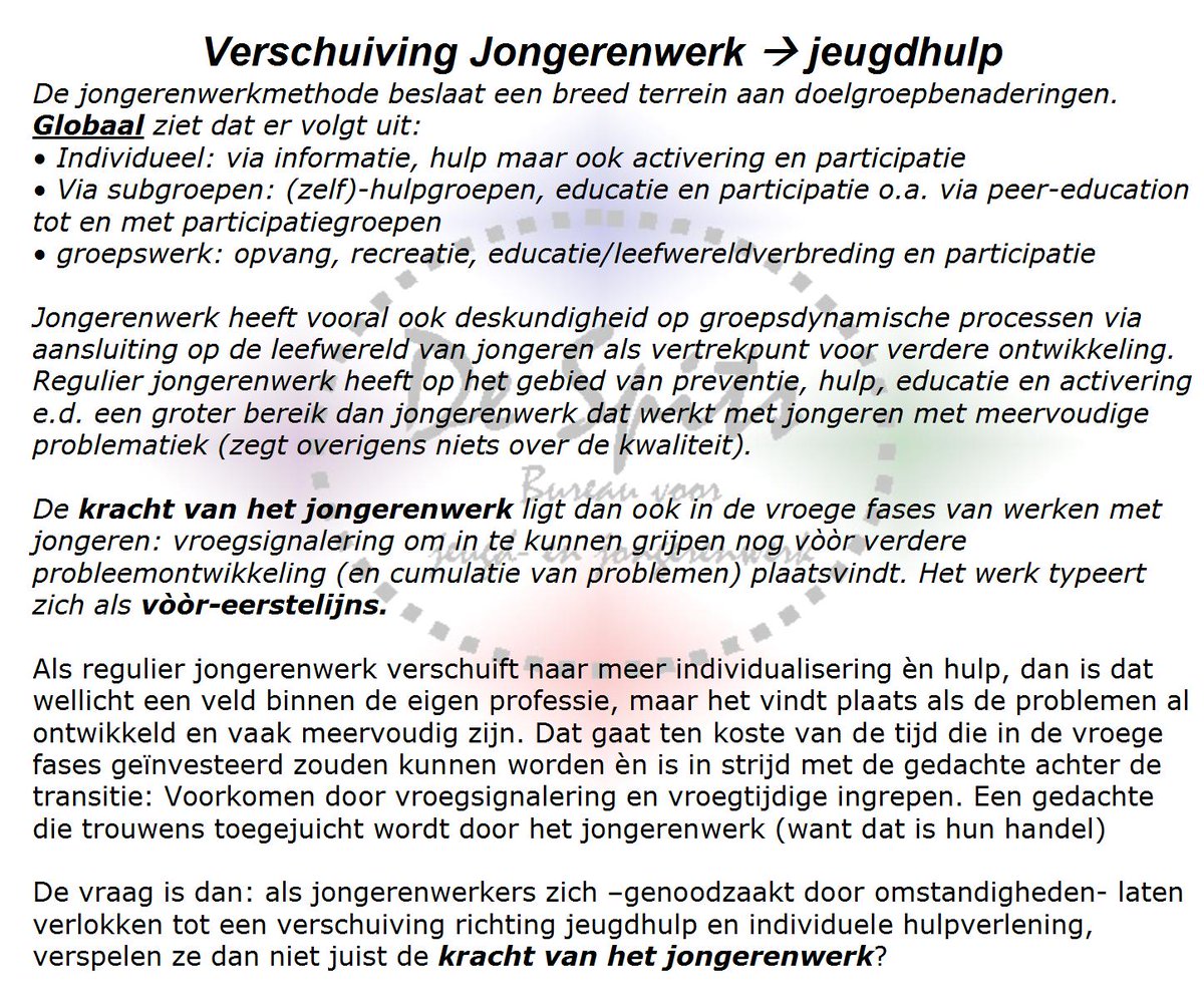 schellekens_jan's tweet photo. Als jw'ers verschuiven richting jeugdhulpverlening, verspelen ze dan niet juist de kracht van het #jongerenwerk? http://t.co/Nss92ymfOh