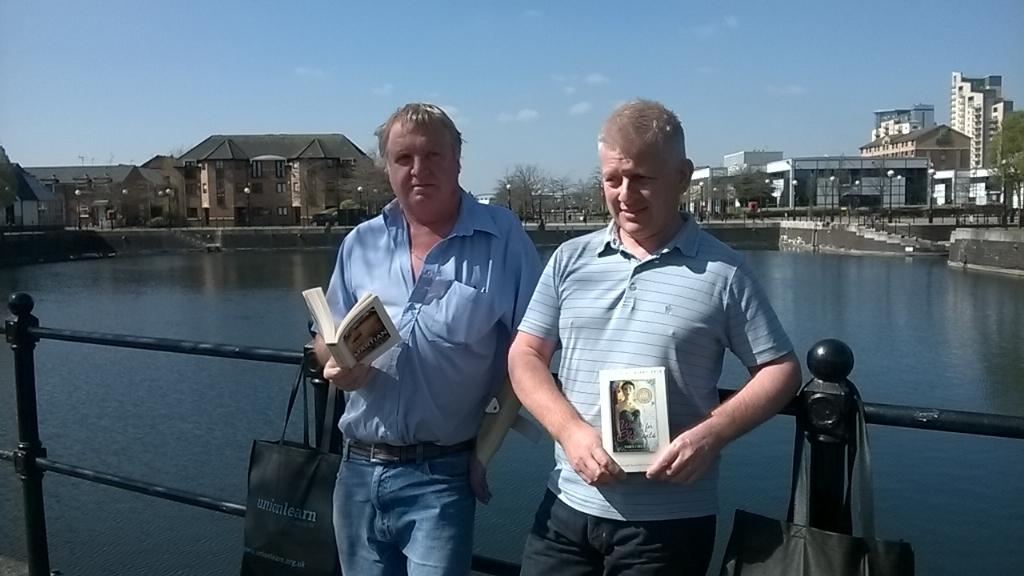 unionlearnnw's tweet photo. @pcs_union ULRs from HMRC Blackburn visiting @unionlearn Salford office preparing for World Book Night April 23rd. http://t.co/PaknPuakS7