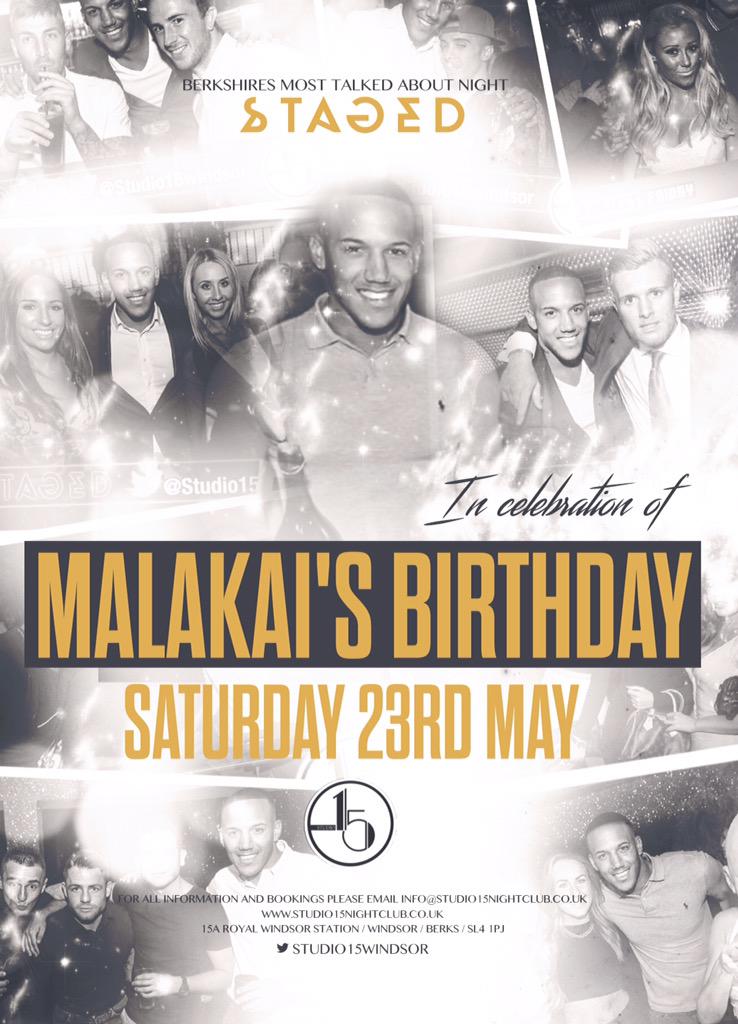 MalakaiLB's tweet image. Sat 23rd May my birthday celebrations @Studio15windsor! Hope you all can make it 🎉🍹