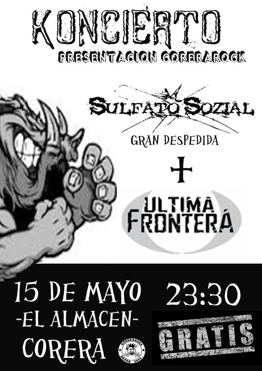 ozpinavinegar's tweet photo. Presentación #corerarock + despedida #sulfatosozial + @UltimaFronteraX http://t.co/6CWkTXSLDo