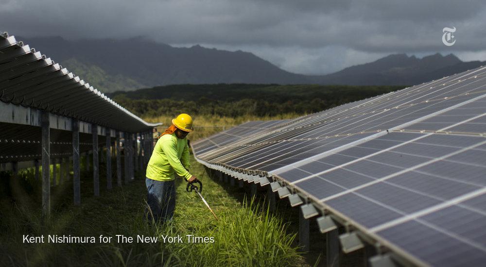 nytimes's tweet photo. Hawaii residents vs. utility in the battle over solar power http://t.co/Uao9QUq7ay http://t.co/W7dDSCi4hw