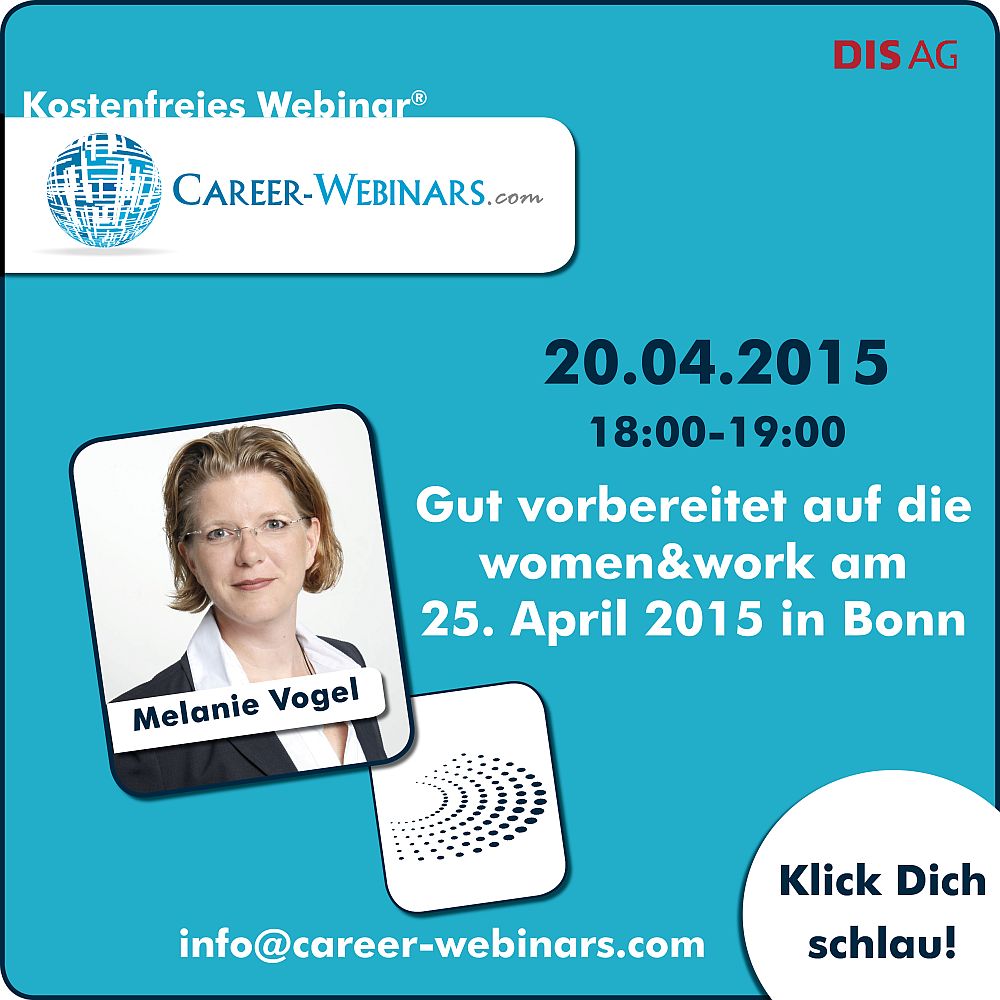 RT Heute Kostenfreies #Webinar "Gut vorbereitet auf die #women_and_work",  von 18-19 Uhr. Career-Webinars.com