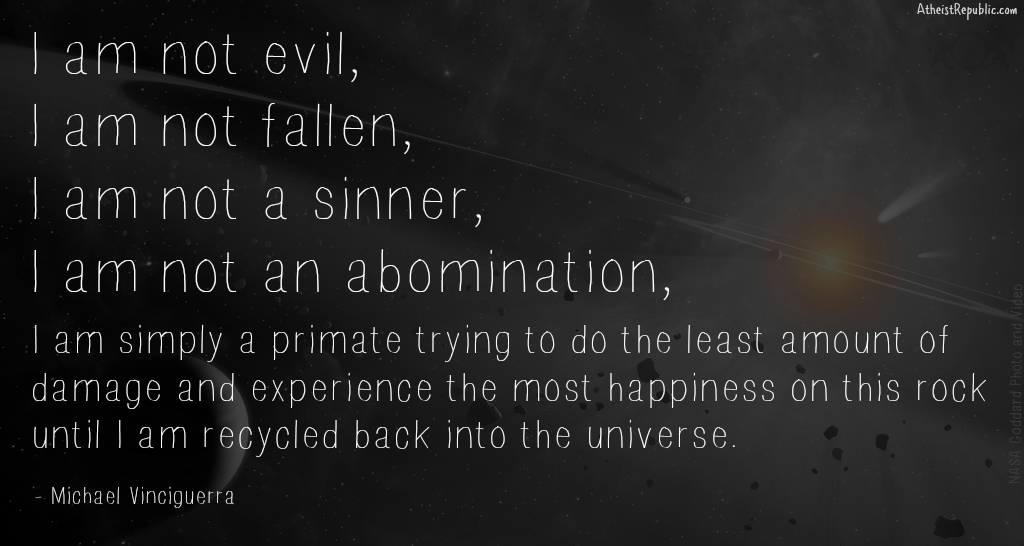 AtheistRepublic's tweet photo. "#Christianity has nothing to offer a happy man living in a natural, intelligible universe." - George H. Smith http://t.co/aYTMahwgR4
