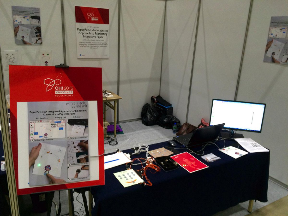 kashtodi's tweet photo. We’re ready for the #PaperPulse demo at #CHI2015 Interactivity! Come check it out! @RafRamakers @kluyten @uhasselt http://t.co/xdtJpAnjh9