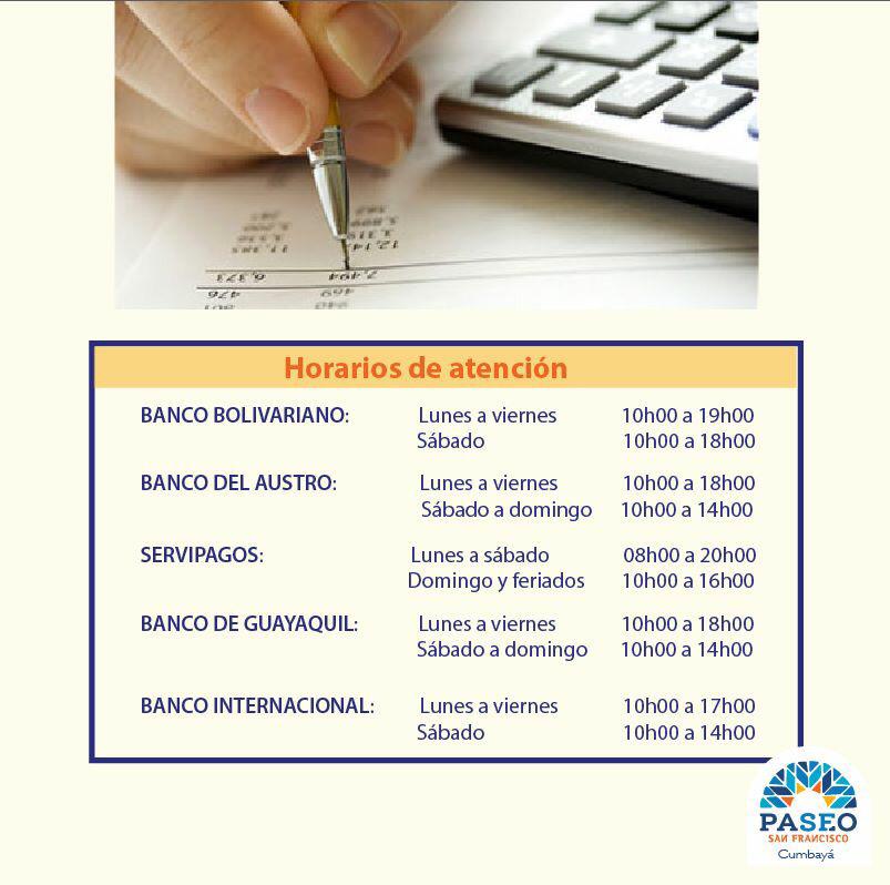PSFQuito's tweet photo. Para tu comodidad te ofrecemos #servicios #bancarios con los siguientes #horarios http://t.co/t3r9nIDIbe