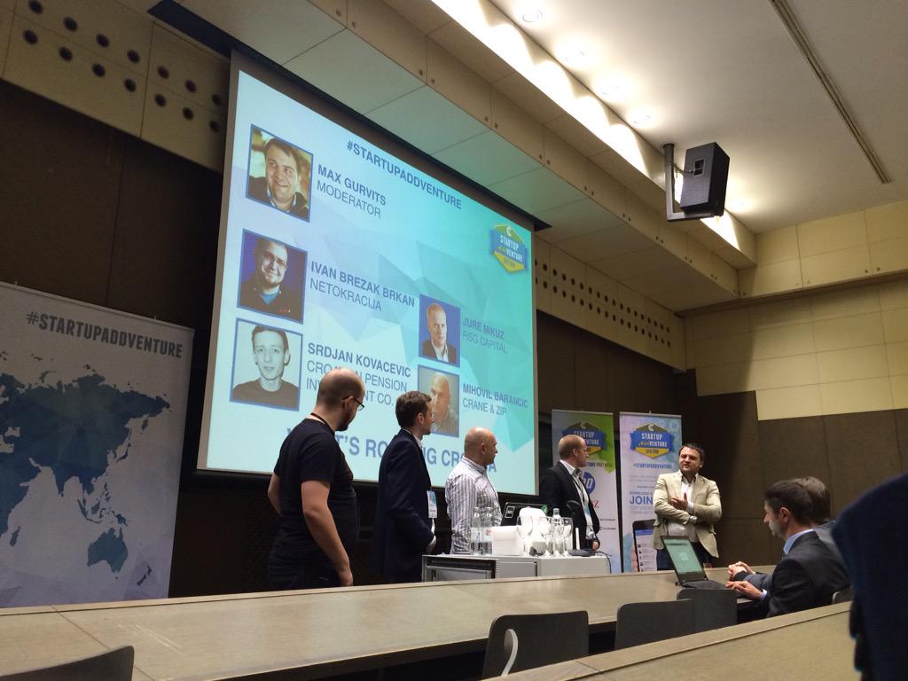 SportWIP's tweet photo. Interesting panel at #StartupAddVenture about "Whats rocking Croatia" @cccstartups #sportwip @MxGur @juremikuz http://t.co/QvBk1grVpD