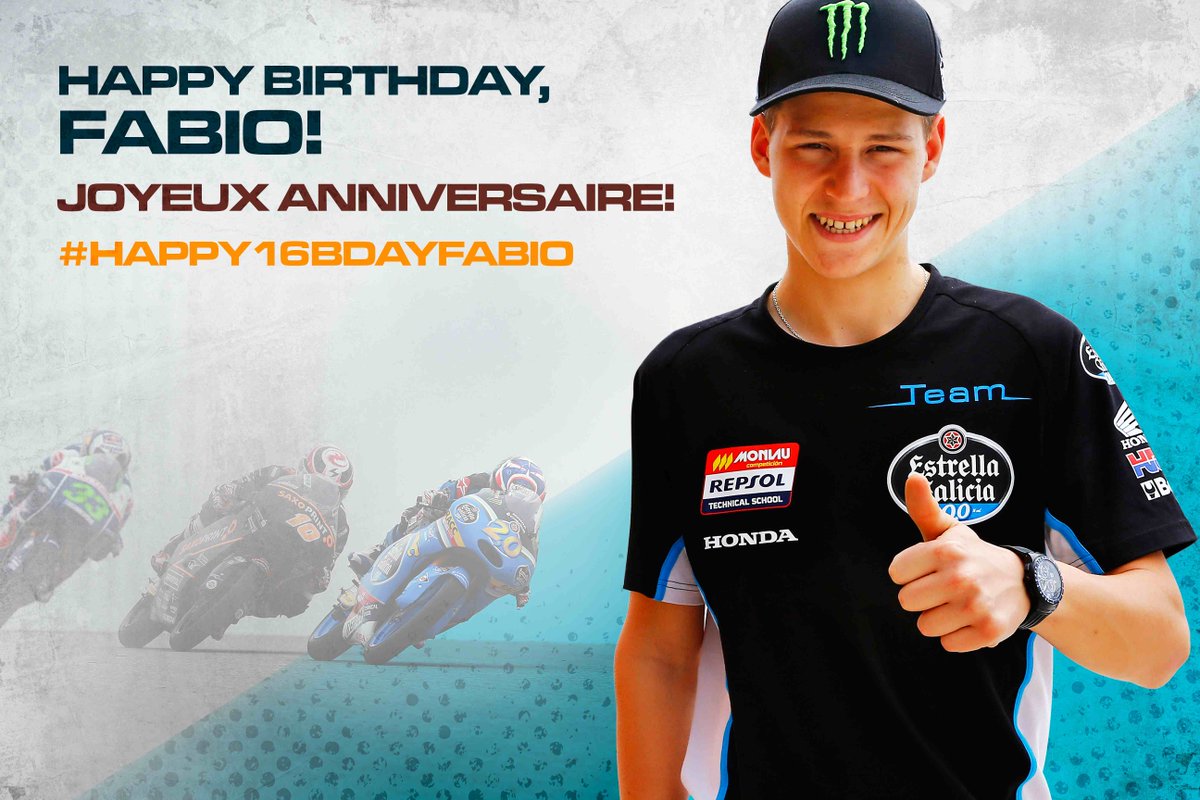 box_repsol's tweet photo. Today is the @FabioQ20's 16th birthday. #Happy16BDayFabio! Have a nice day! #RepsolTeam http://t.co/0XZ6guyfea