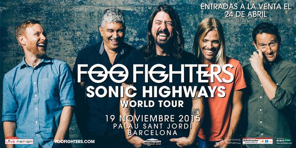 mercadeopop's tweet photo. #FooFighters actuarán el 19 de noviembre en el @PalauSantJordi de Barcelona http://t.co/FisrUi8Hj2 http://t.co/IEBVNwytz0