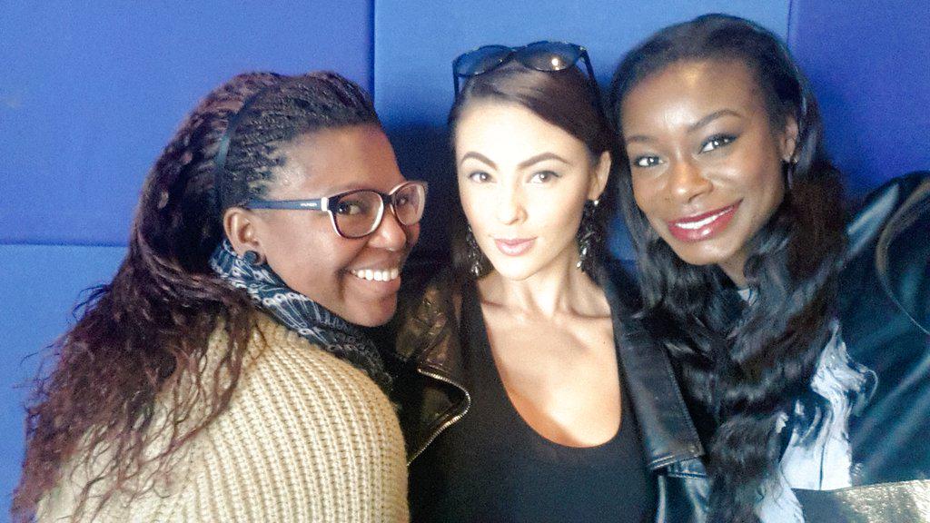Aminat20's tweet photo. Say cheese...look who me and @sibaphiwe  ran into? The beautiful lala at the @GoodHopeFM studio this morning. selfie! http://t.co/HOOMmJjEVe