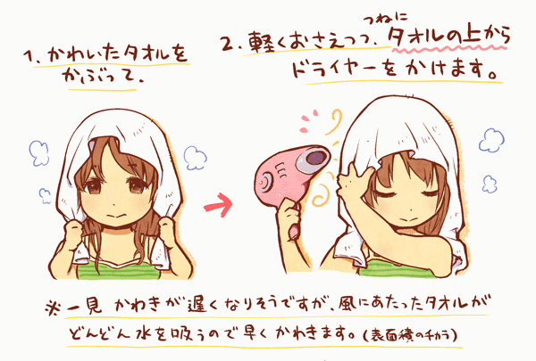 いつものドライヤーで2倍以上早く髪を乾かす方法 - Togetter [トゥギャッター]