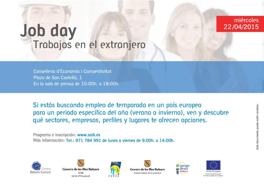 goib's tweet photo. Dimecres 22 d'abril, el 'Job Day' ofereix feina a joves de les Balears a països europeus
http://t.co/YLTmXpvoJK http://t.co/b7ILUSQDT7