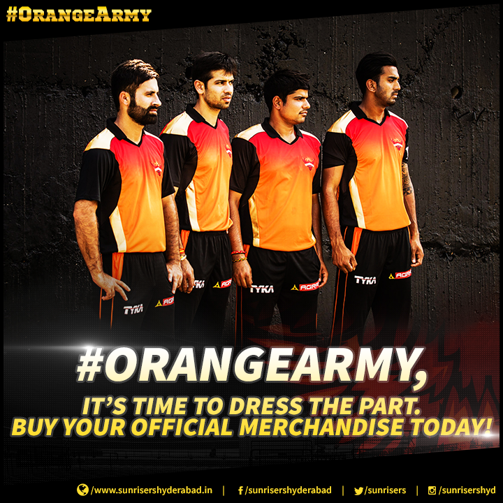 SunRisers's tweet photo. Get your official #SRH merchandise at http://t.co/QfLvWbcQRV. Our global fans can get it here http://t.co/vDKfBVQnIC http://t.co/bnzw96GGCI