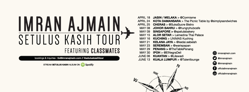 Jenn_Thompson's tweet photo. Apr24, 2015 @ImranAjmain #SetulusKasihTour 8pm #ThePicnicTable KotaDamansara ft @ClassmatesBand tix@imranajmain.com http://t.co/GQnuUvZC5W