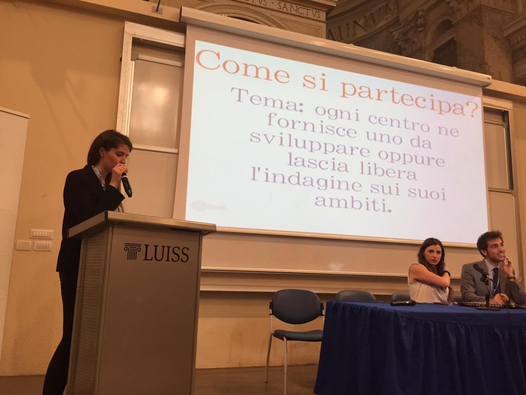 LuissContest's tweet photo. .@saradesantis93 spiega il funzionamento del #LUISScontest per le lauree magistrali http://t.co/fScGKRqNv9