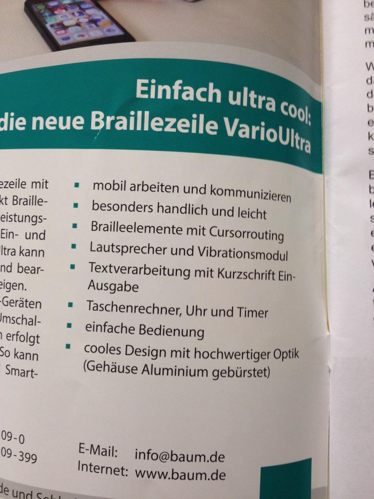 nilquader's tweet photo. „Cooles Design und hochwertige Optik“ ist für Blinde auch besonders wichtig… http://t.co/SsxbxR94Bk