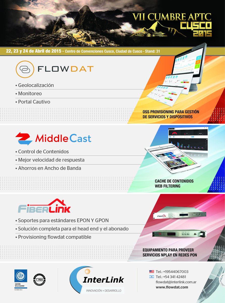 Eduardomalisani's tweet photo. “@Flowdat: @APTCPERU 2015!Visita el Stand 31 http://t.co/LOEz1gvnLT”