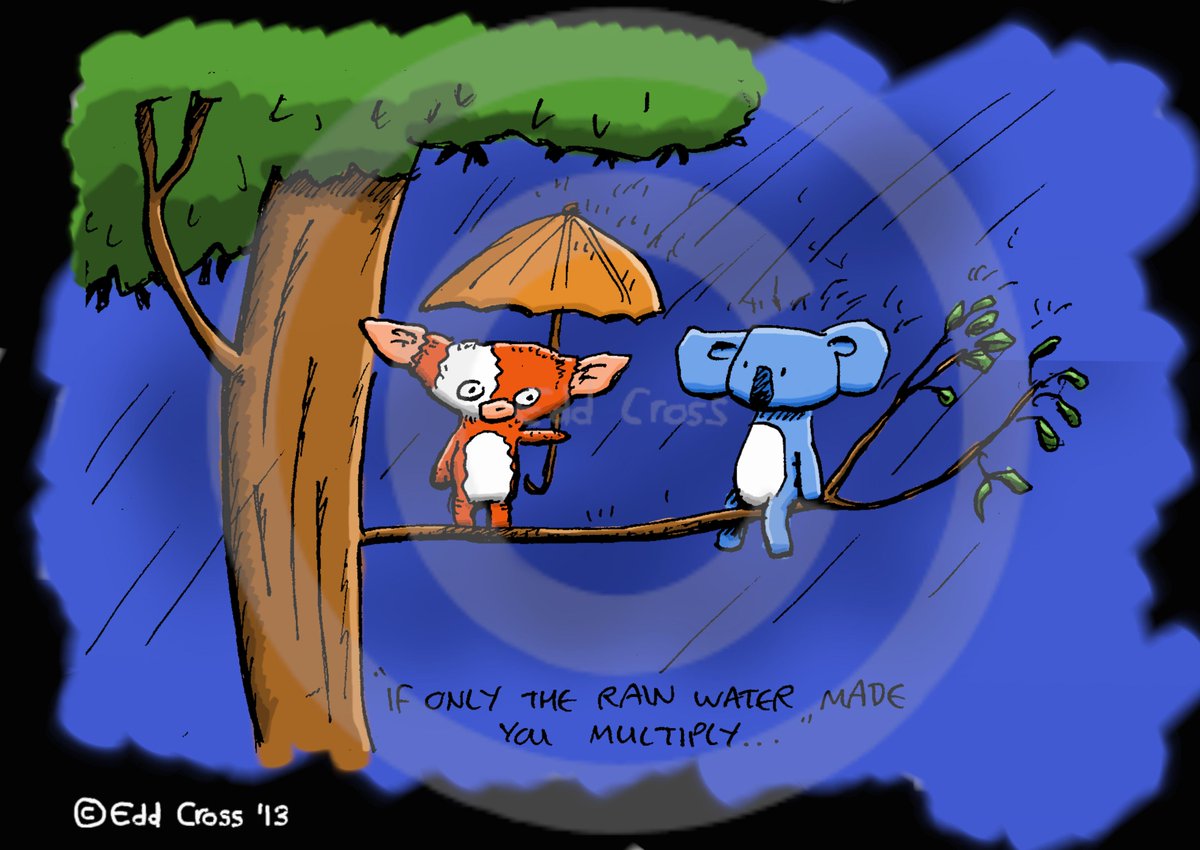 zwgman's tweet image. A perfect cartoon for a rainy #MogwaiMonday. If we can help save wildlife, let's try to : )
#gizmo #koala #Australia