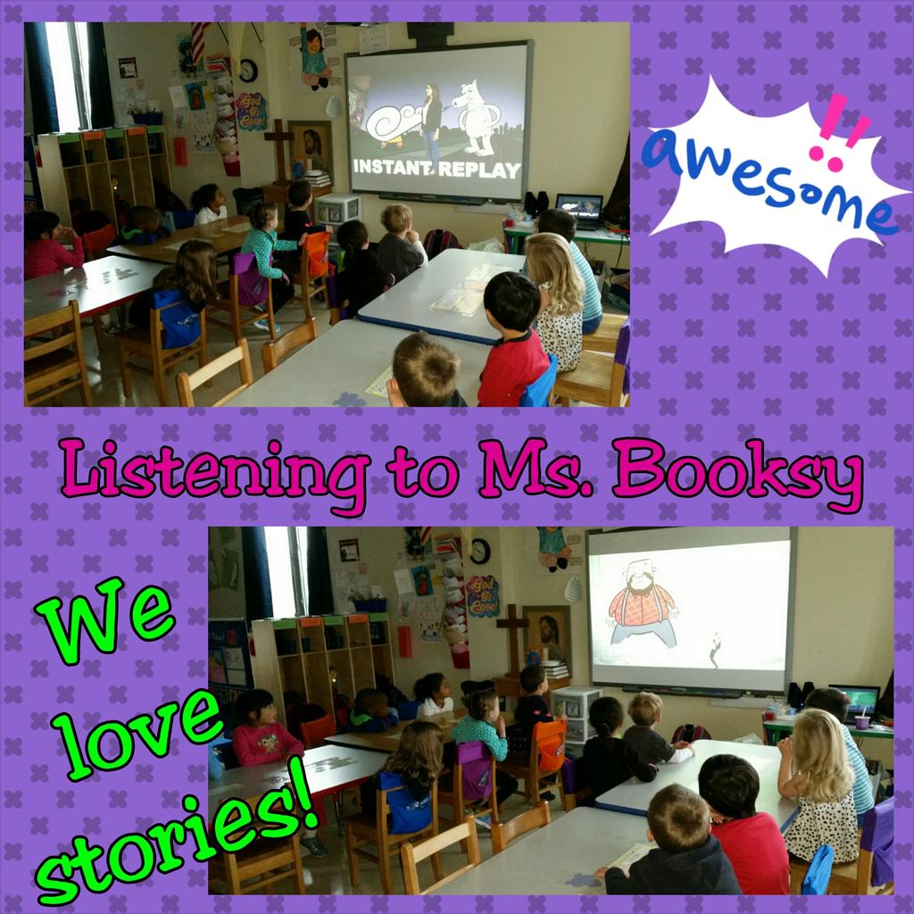 eizzilb's tweet photo. @KGriffinTeacher We watched Ms. Booksy today! Thanks for introducing her to me at the @SDE4Educators conference http://t.co/byNKKyOX8D