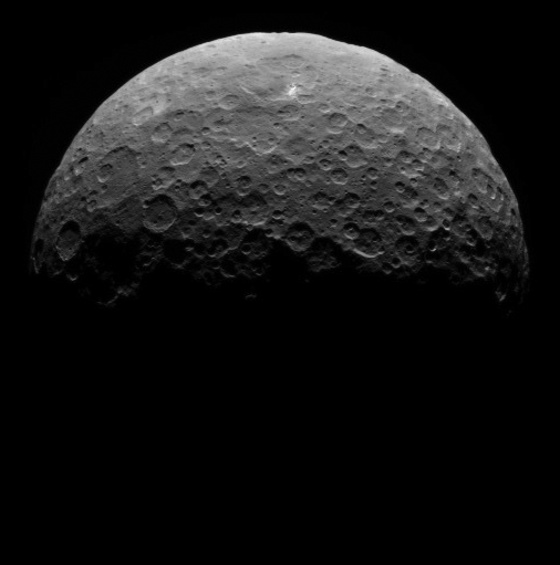 NASA's tweet photo. Bright spots on dwarf planet #Ceres are back in view in the new images from our @NASA_Dawn: http://t.co/Ue1fhk0OXI http://t.co/UxH25nCyCI