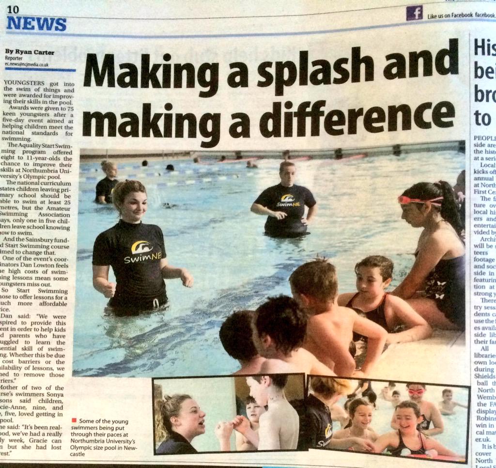 AQUALITYEDU's tweet photo. Turn to page 10 of today's @EveningChron to see last week's Start Swimming event - online here http://t.co/vzJ6SuRbEe http://t.co/crqI57V86t
