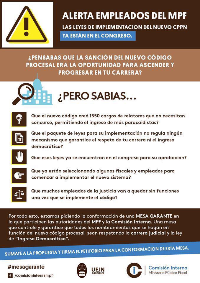 ComisionMpf's tweet photo. Alerta empleados del MPF. @danigiudici @perezredux @rociom_herrera @martincosta @08Mxi @eliasjose106 http://t.co/OhOH9y0dxR